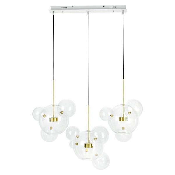 Lampa wisząca CAPRI LINE 3 złota - 180 LED, aluminium, szkło - Moosee